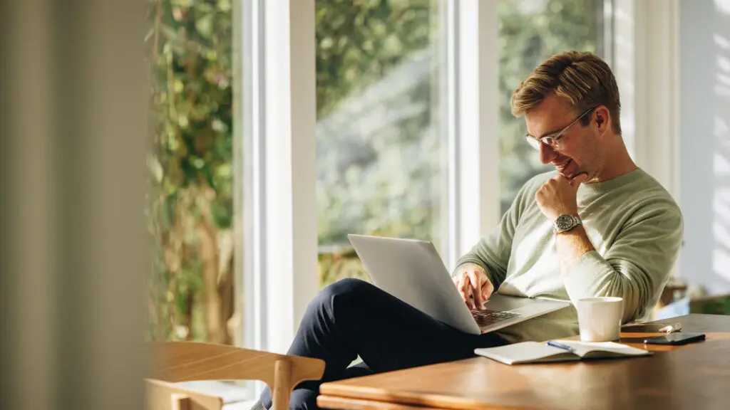 Young Man on Laptop